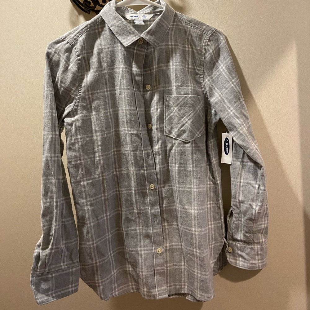 Gray plaid shirt